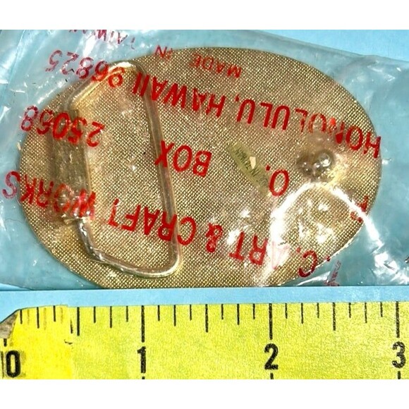 1985 Anchorage, Alaska FUR RONDY 50th Anniversary Fur Trapper logo Buckle NEW - Picture 2 of 2